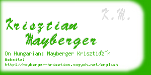 krisztian mayberger business card